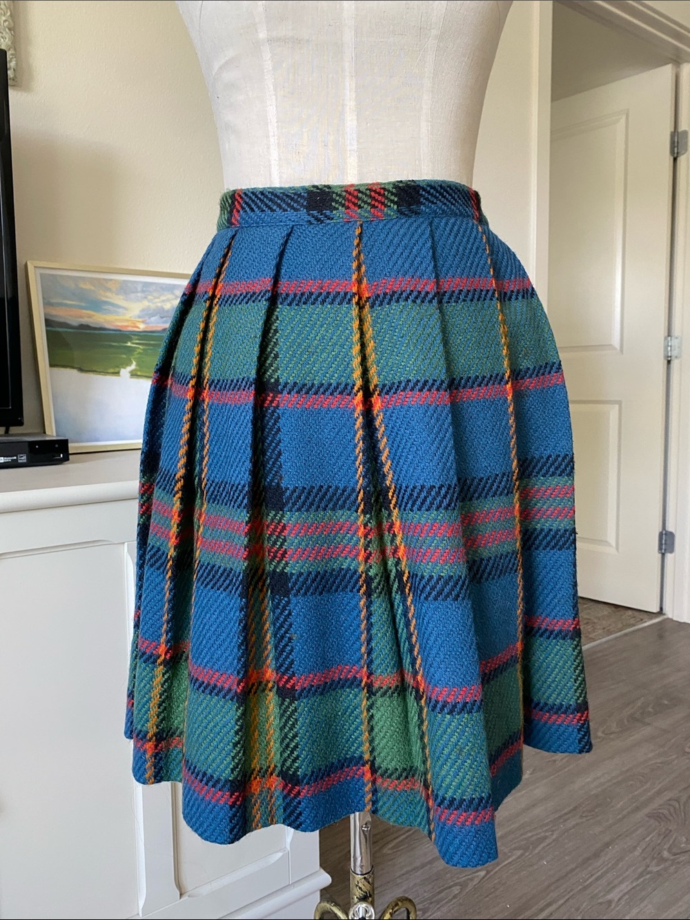 Vintage 1960s A Kelita Style Plaid Wool Skirt